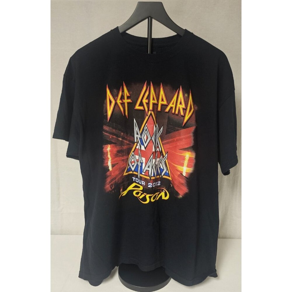 2012 Def Leppard /Poison Rock Of Ages Black Tour T-Shirt Mens Size XXL